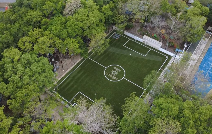 CONSTRUCCIÓN DE CANCHA DE FÚTBOL 5 EN LA CANCHA MISIÓN LAS FLORES EN PLAYA DEL CARMEN