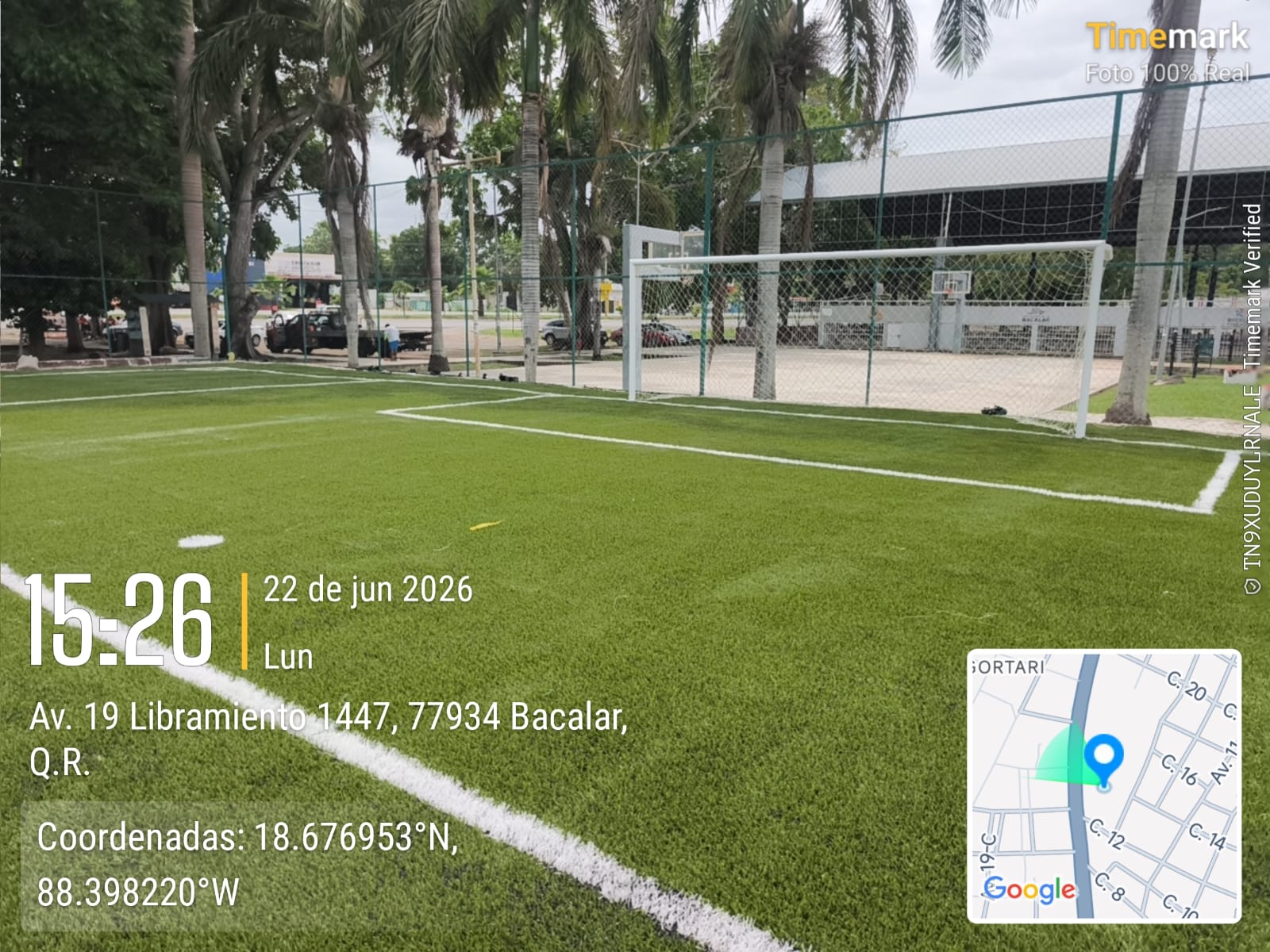 CONSTRUCCIÓN DE CANCHA DE FÚTBOL 7 EN LA UNIDAD DEPORTIVA SERAPIO FLOTA MASS EN BACALAR