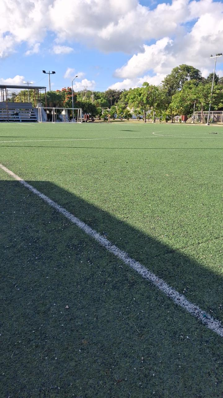 CONSTRUCCIÓN DE CANCHA DE FÚTBOL 7 EN LA CANCHA DE FÚTBOL NÚMERO  2 UNIDAD DEPORTIVA TULUM