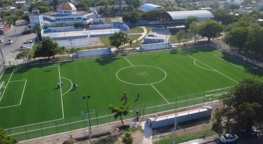 CONSTRUCCIÓN DE CANCHA DE FÚTBOL 11 EN LA UNIDAD DEPORTIVA SM 228 A EN BENITO JUÁREZ