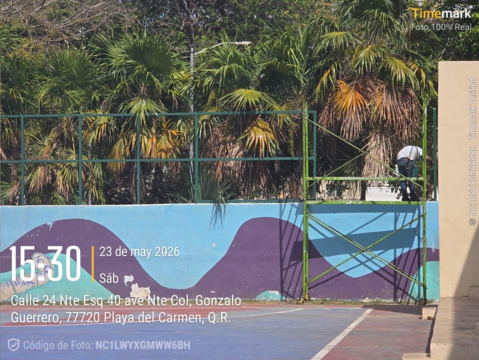 REHABILITACIÓN DE MULTICANCHA EN PARQUE GONZALO GUERRERO EN PLAYA DEL CARMEN
