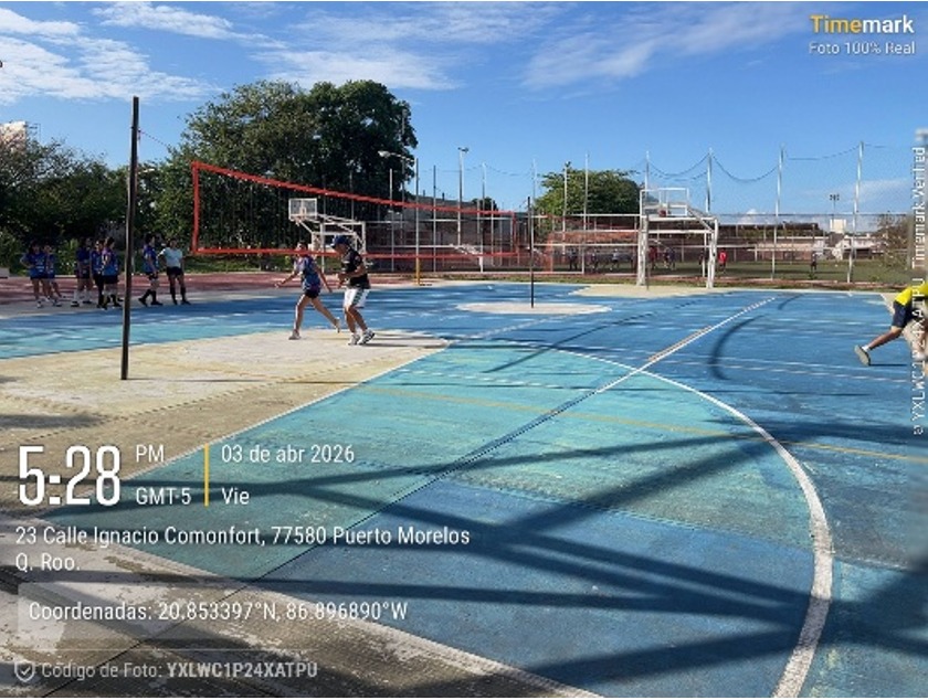 REHABILITACIÓN DE MULTICANCHA EN LA UNIDAD DEPORTIVA PESCADORES PUERTO MORELOS 1