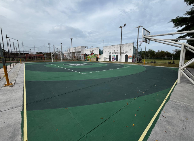 REHABILITACIÓN DE MULTICANCHA EN LA UNIDAD DEPORTIVA PESCADORES PUERTO MORELOS 2