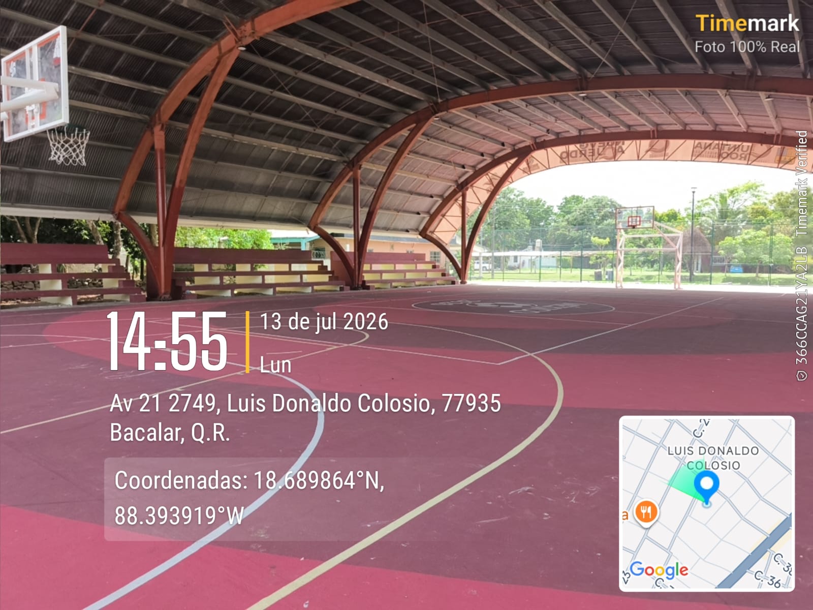 REHABILITACIÓN DE MULTICANCHA EN CANCHA EN DOMO DE LA COLOSIO EN BACALAR