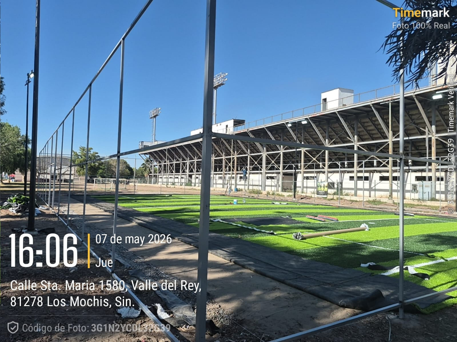 CONSTRUCCIÓN DE CANCHA FÚTBOL 5 EN UNIDAD DEPORTIVA CENTENARIO EN AHOME
