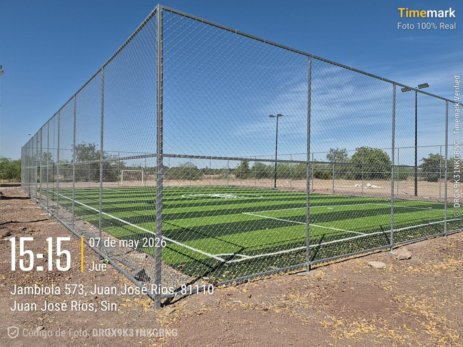 CONSTRUCCIÓN DE CANCHA FÚTBOL 5 EN UNIDAD DEPORTIVA CENTRAL EN JUAN JOSÉ RÍOS