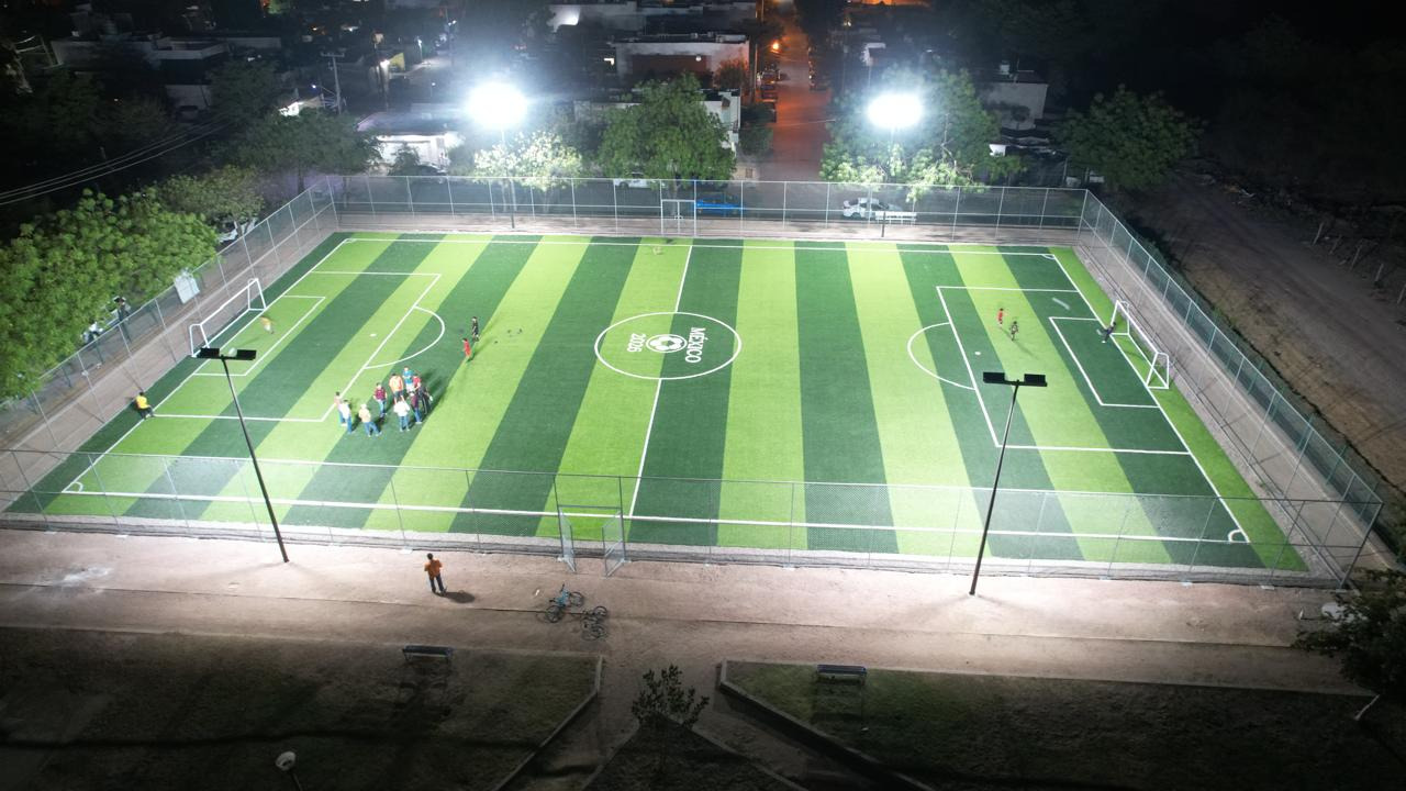 CONSTRUCCIÓN DE CANCHA FÚTBOL 7 EN MÓDULO DEPORTIVO FRACC.  PRADO BONITO EN SALVADOR ALVARADO