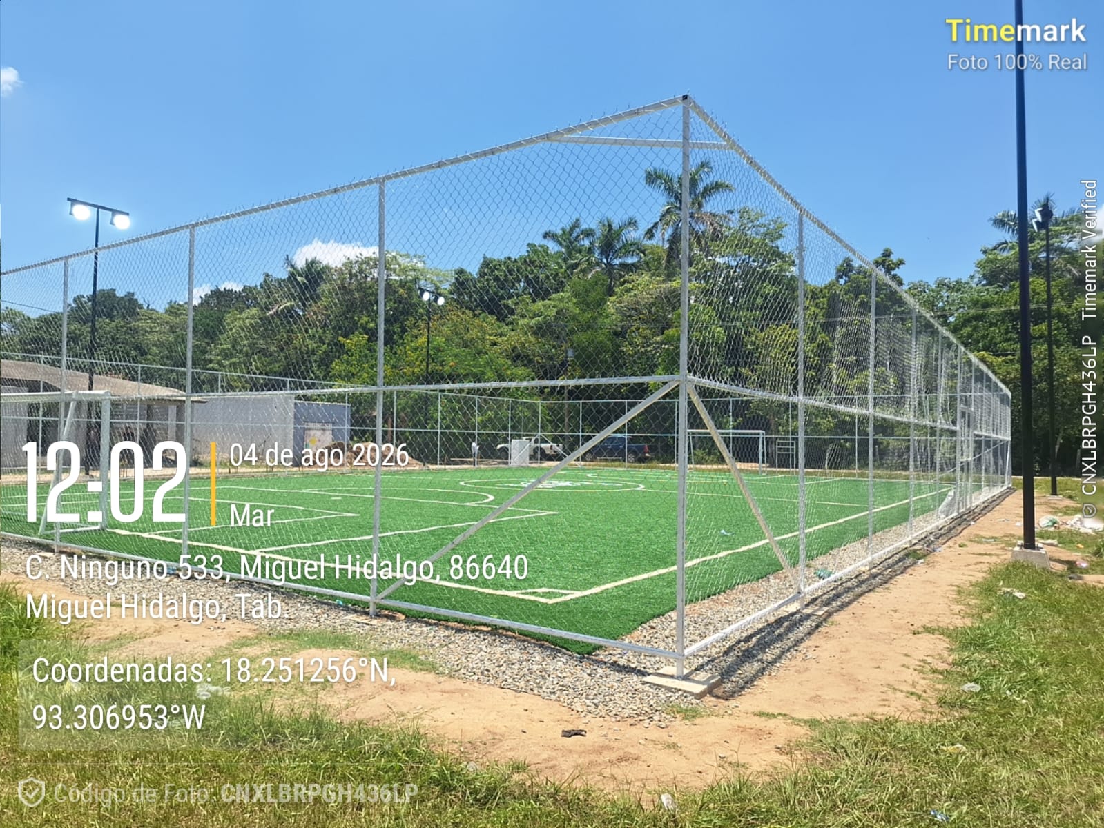 CONSTRUCCIÓN DE CANCHA DE FÚTBOL 5 EN EL CAMPO DEPORTIVO MIGUEL HIDALGO 1RA SECC. EN COMALCALCO