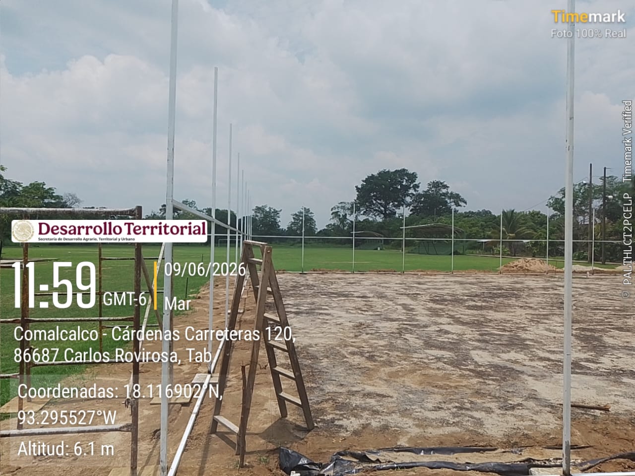 CONSTRUCCIÓN DE CANCHA DE FÚTBOL 5 EN LA UNIDAD DEPORTIVA TULIPÁN EN CUNDUACÁN