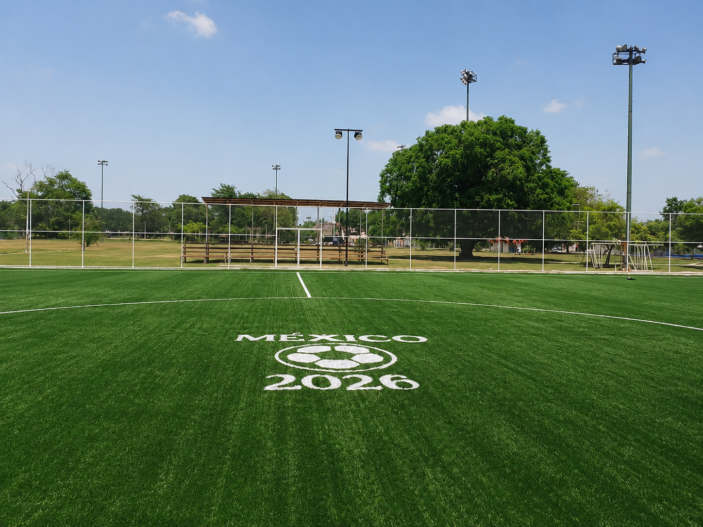 CONSTRUCCIÓN DE CANCHA DE FÚTBOL 11 EN LA UNIDAD DEPORTIVA JOSÉ CHAMACO LEYVA DE LA FUENTE EN CENTRO