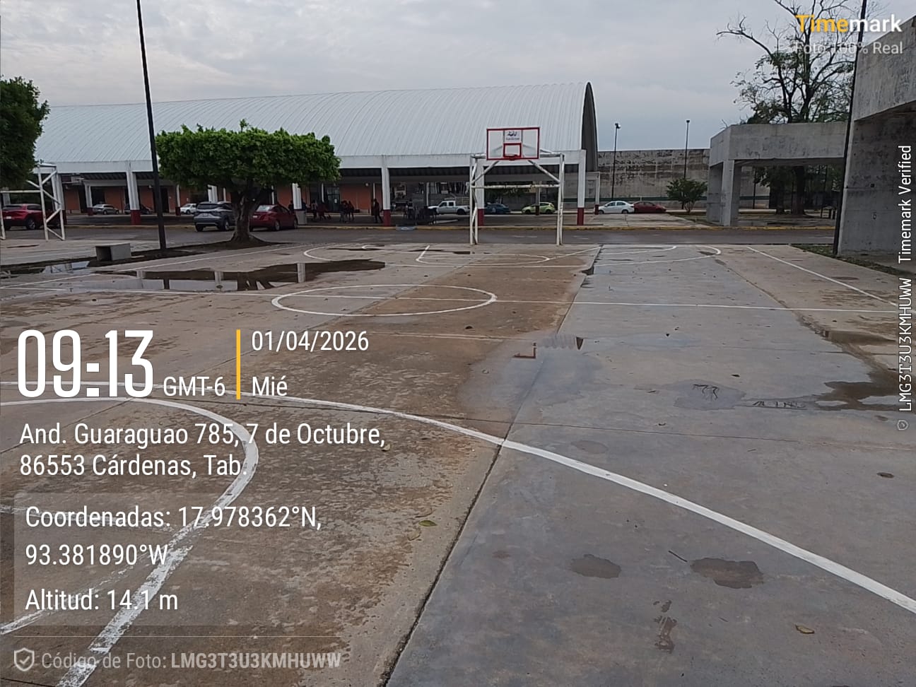REHABILITACIÓN DE MULTICANCHA EN LA UNIDAD DEPORTIVA DOMINGO COLÍN EN CÁRDENAS