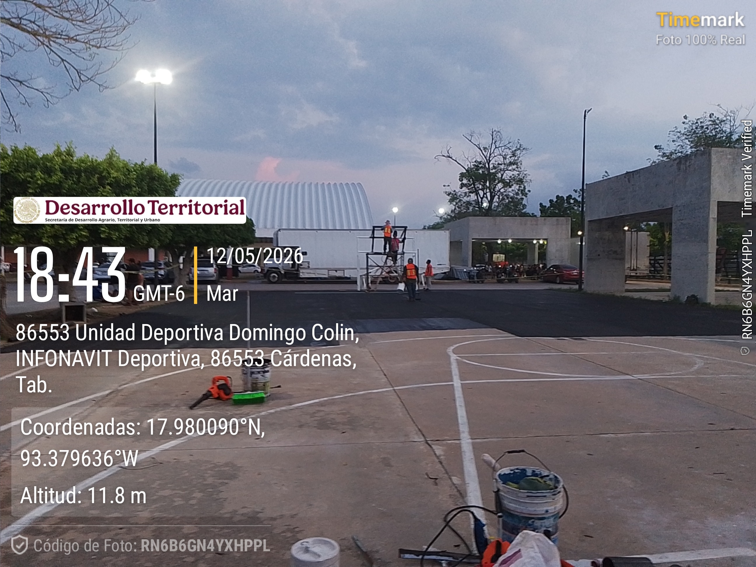REHABILITACIÓN DE MULTICANCHA EN LA UNIDAD DEPORTIVA DOMINGO COLÍN EN CÁRDENAS