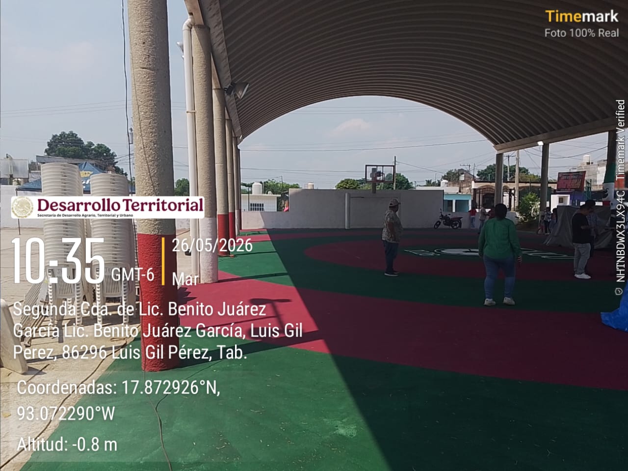 REHABILITACIÓN DE MULTICANCHA EN LA UNIDAD DEPORTIVA VILLA LUIS GIL PÉREZ EN CENTRO