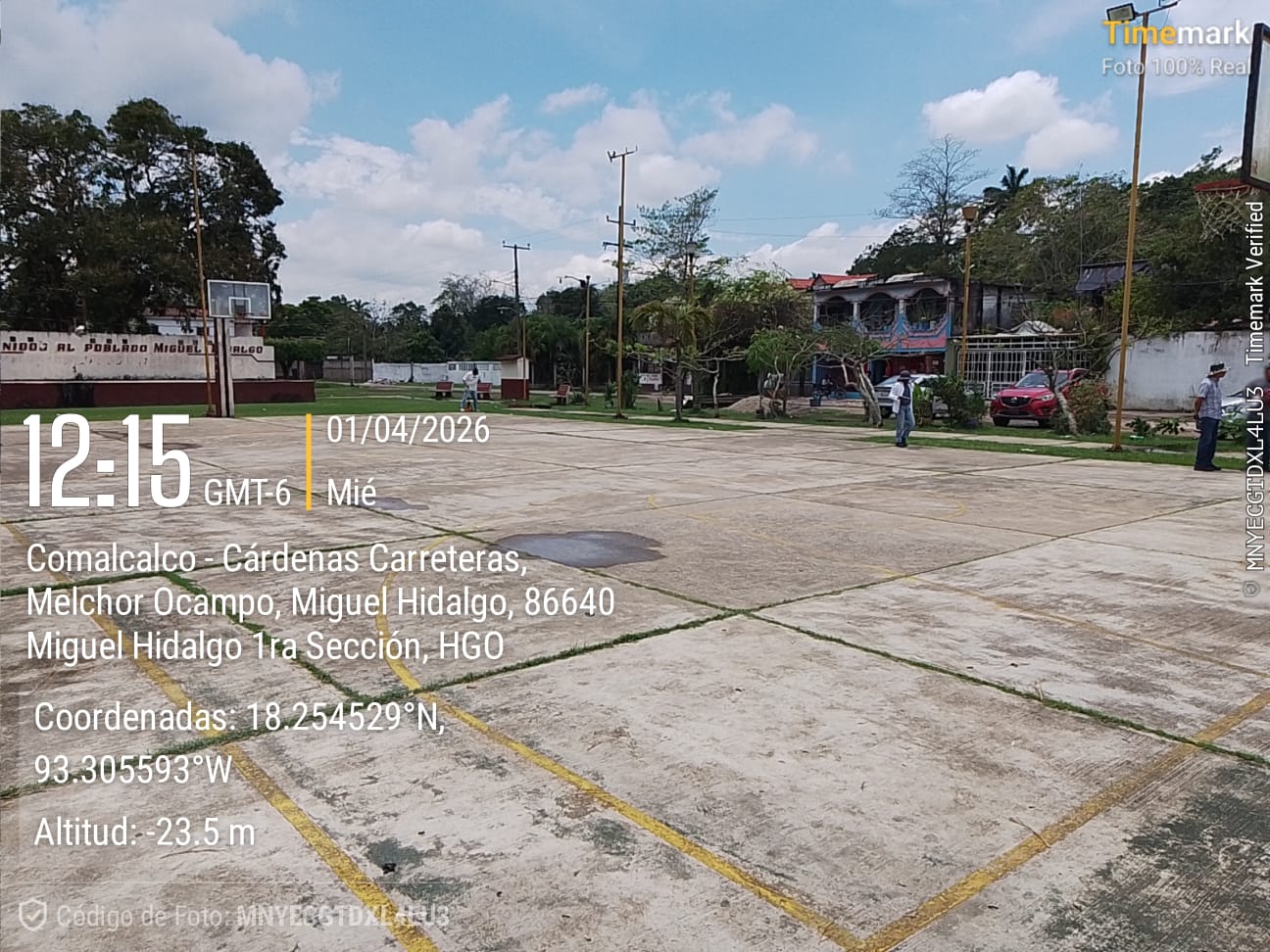 REHABILITACIÓN DE MULTICANCHA EN LA CANCHA DE USOS MÚLTIPLES MIGUEL HIDALGO EN COMALCALCO