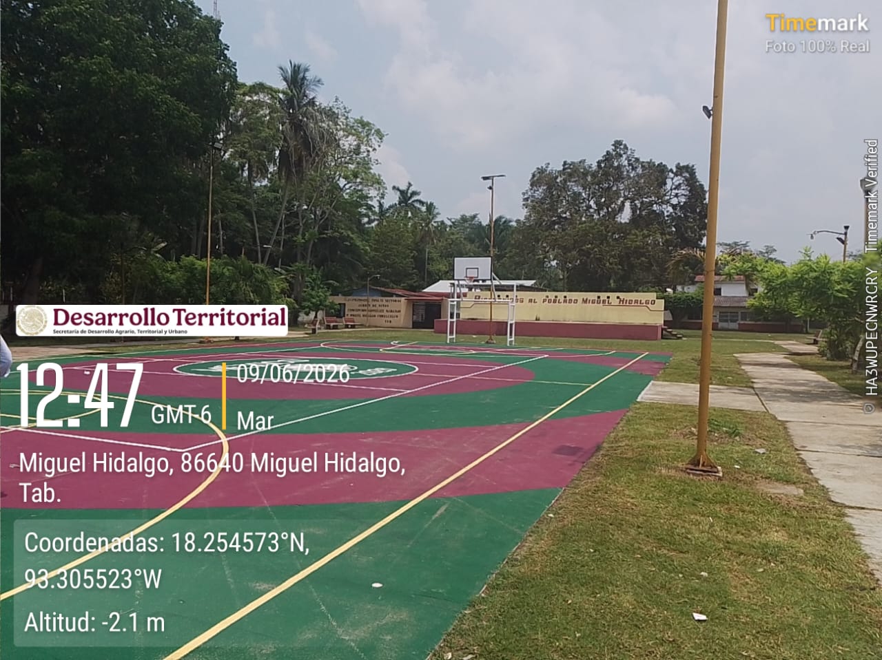 REHABILITACIÓN DE MULTICANCHA EN LA CANCHA DE USOS MÚLTIPLES MIGUEL HIDALGO EN COMALCALCO