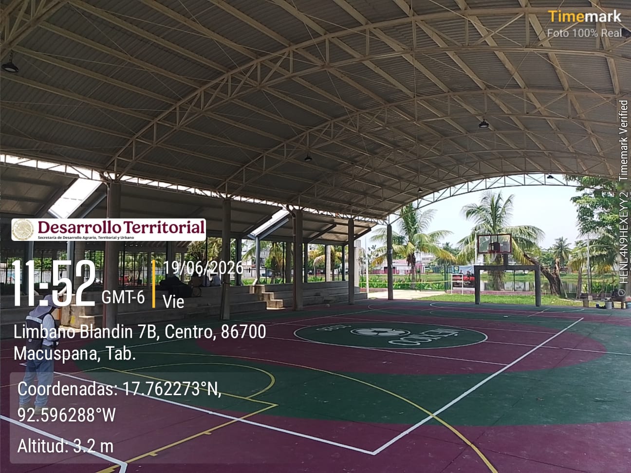 REHABILITACIÓN DE MULTICANCHA EN LA UNIDAD DEPORTIVA LAGUNA ESTRELLA ANDRADE EN MACUSPANA
