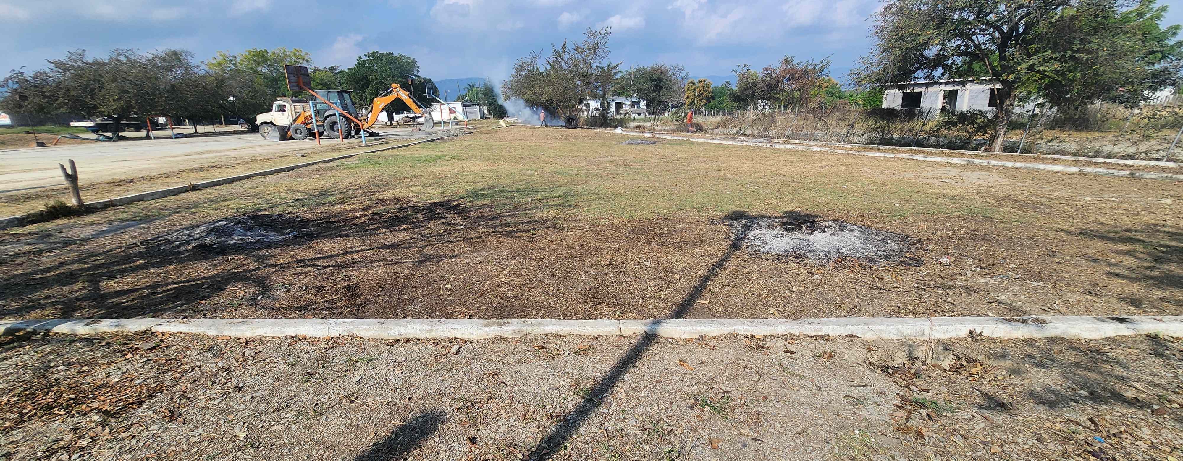 CONSTRUCCIÓN DE CANCHA DE FÚTBOL 5 EN COMPLEJO DEPORTIVO TAMPEMOL EN ANTIGUO MORELOS