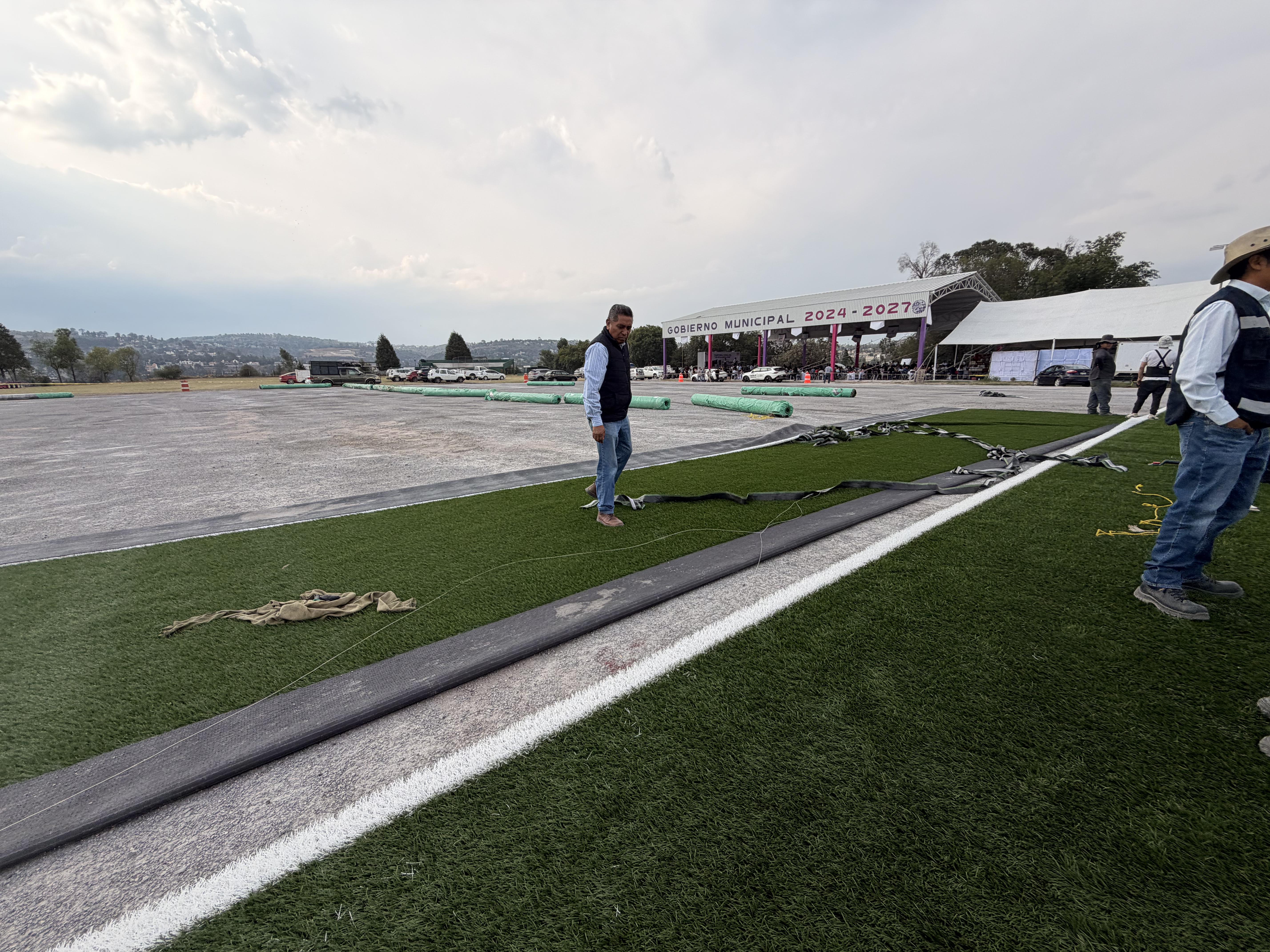 CONSTRUCCIÓN DE CANCHA DE FÚTBOL 11 EN UNIDAD DEPORTIVA ANTONIO CARVAJAL 