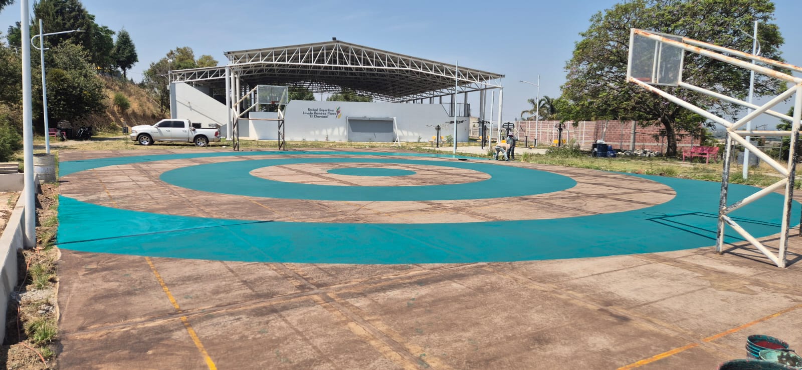 REHABILITACIÓN DE MULTICANCHA EN LA UNIDAD DEPORTIVA EL CHAMIZAL 1 EN SAN JUAN HUACTZINCO