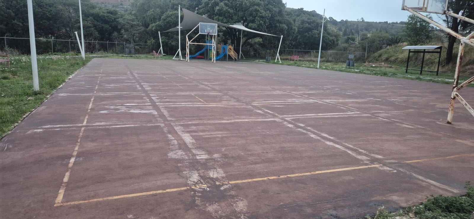 REHABILITACIÓN DE MULTICANCHA EN LA UNIDAD DEPORTIVA EL CHAMIZAL 2 EN SAN JUAN HUACTZINCO