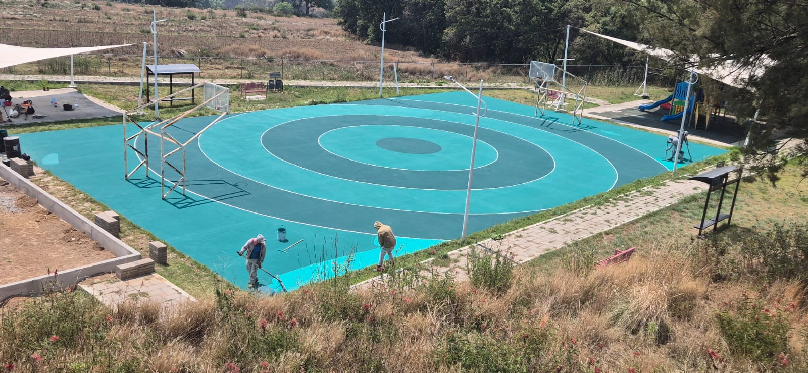 REHABILITACIÓN DE MULTICANCHA EN LA UNIDAD DEPORTIVA EL CHAMIZAL 2 EN SAN JUAN HUACTZINCO