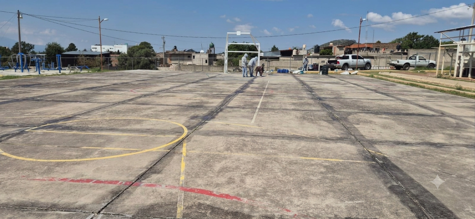 REHABILITACIÓN DE MULTICANCHA EN ESPACIO DEPORTIVO DE CAPULAC EN TETLA DE LA SOLIDARIDAD