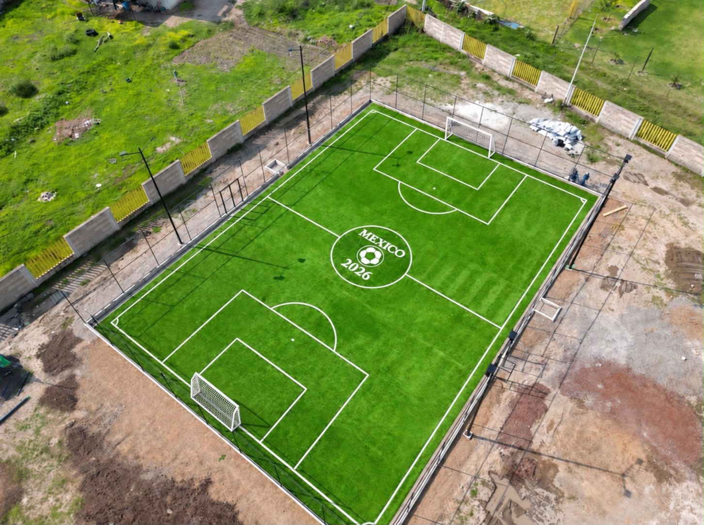 CONSTRUCCIÓN DE CANCHA FÚTBOL 5 EN DEPORTIVO MUNICIPAL DE CULTURA FÍSICA Y DEPORTE DE NEXTLALPAN EN NEXTLALPAN