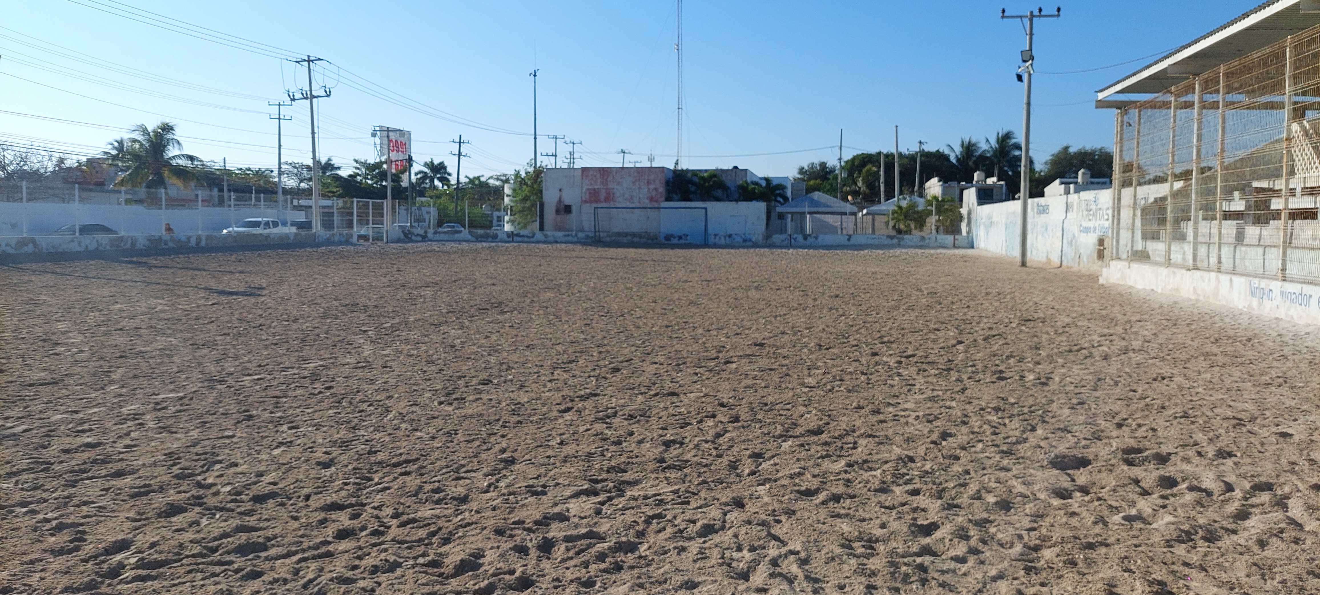 CONSTRUCCIÓN DE CANCHA DE FÚTBOL 7 EN LA CANCHA DE FÚTBOL ARENITAS EN PROGRESO