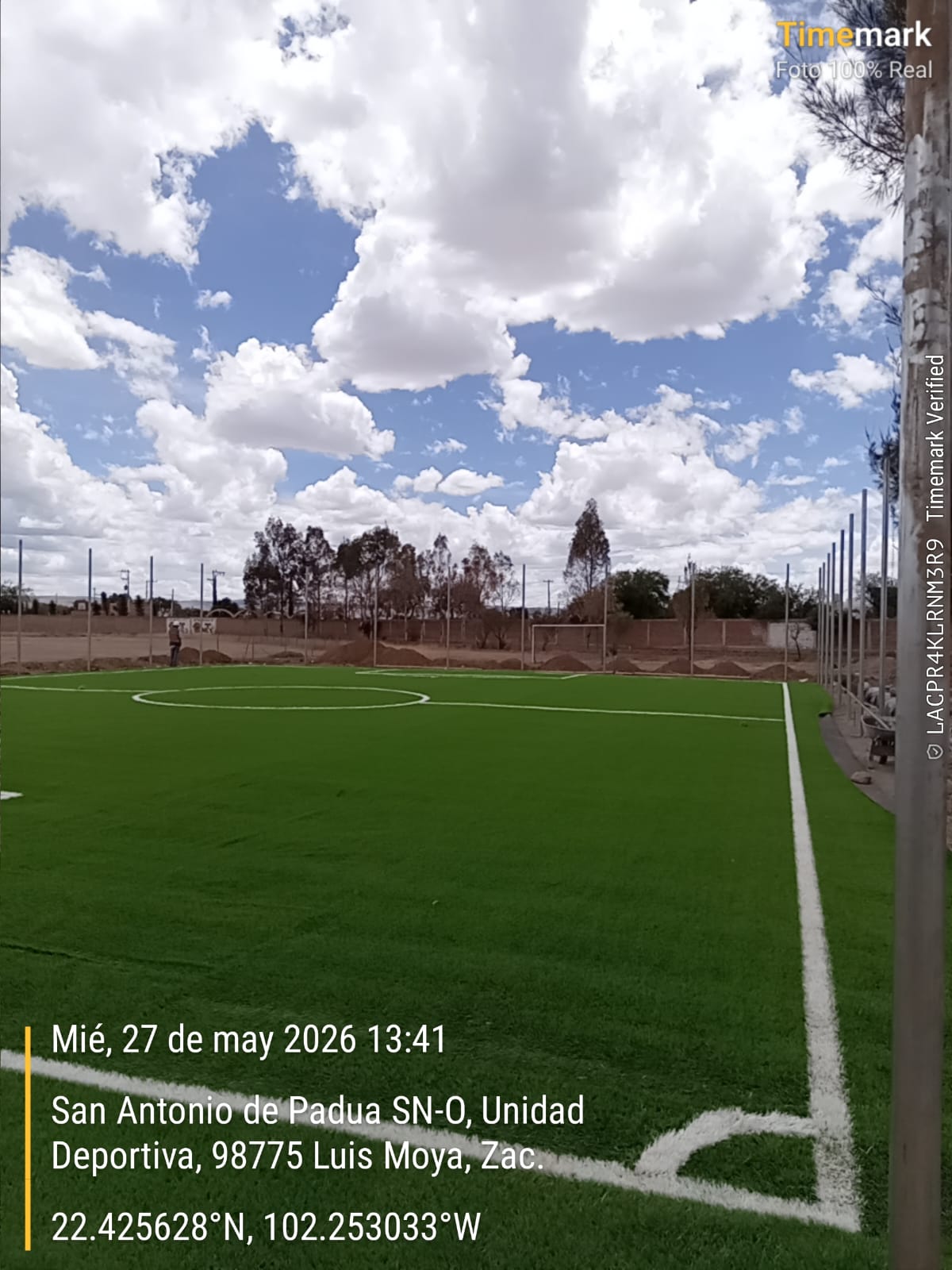 CONSTRUCCIÓN DE CANCHA FÚTBOL 5 EN UNIDAD DEPORTIVA EN LUIS MOYA