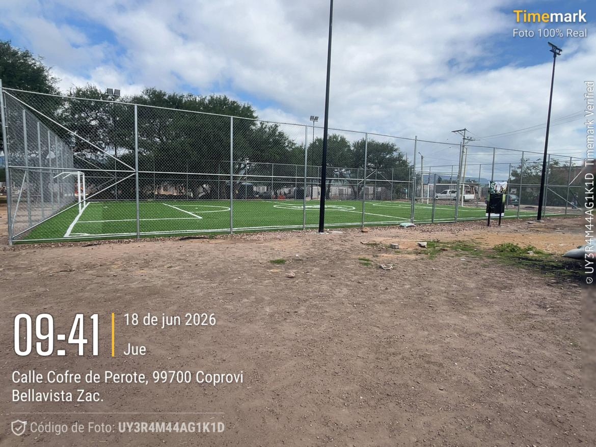CONSTRUCCIÓN DE CANCHA FÚTBOL 5 EN COPROVI BELLA VISTA EN TLALTENANGO DE SÁNCHEZ ROMÁN