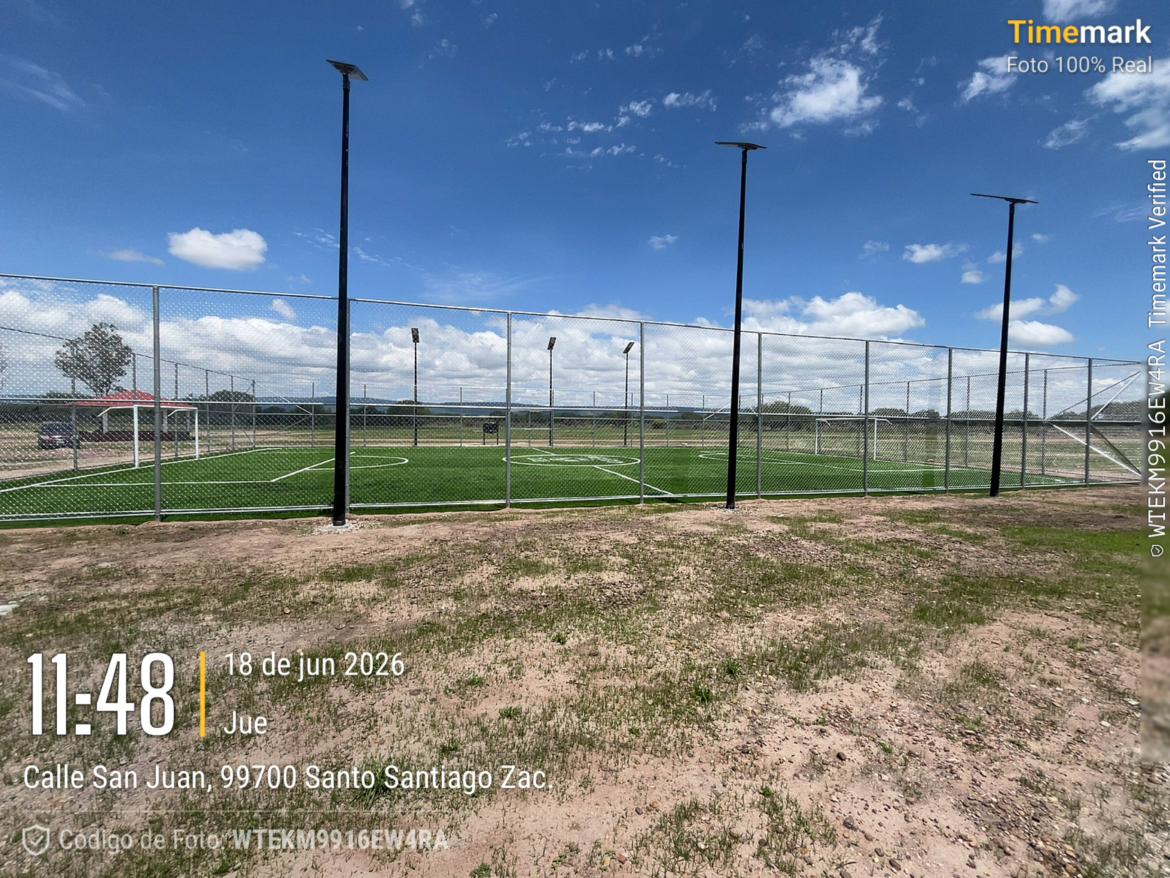 CONSTRUCCIÓN DE CANCHA FÚTBOL 5 EN UNIDAD DEPORTIVA SANTO SANTIAGO EN TLALTENANGO DE SÁNCHEZ ROMÁN