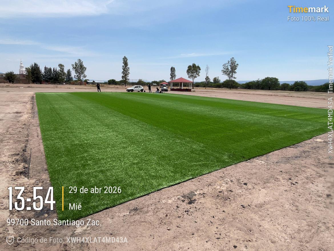 CONSTRUCCIÓN DE CANCHA FÚTBOL 5 EN UNIDAD DEPORTIVA SANTO SANTIAGO EN TLALTENANGO DE SÁNCHEZ ROMÁN