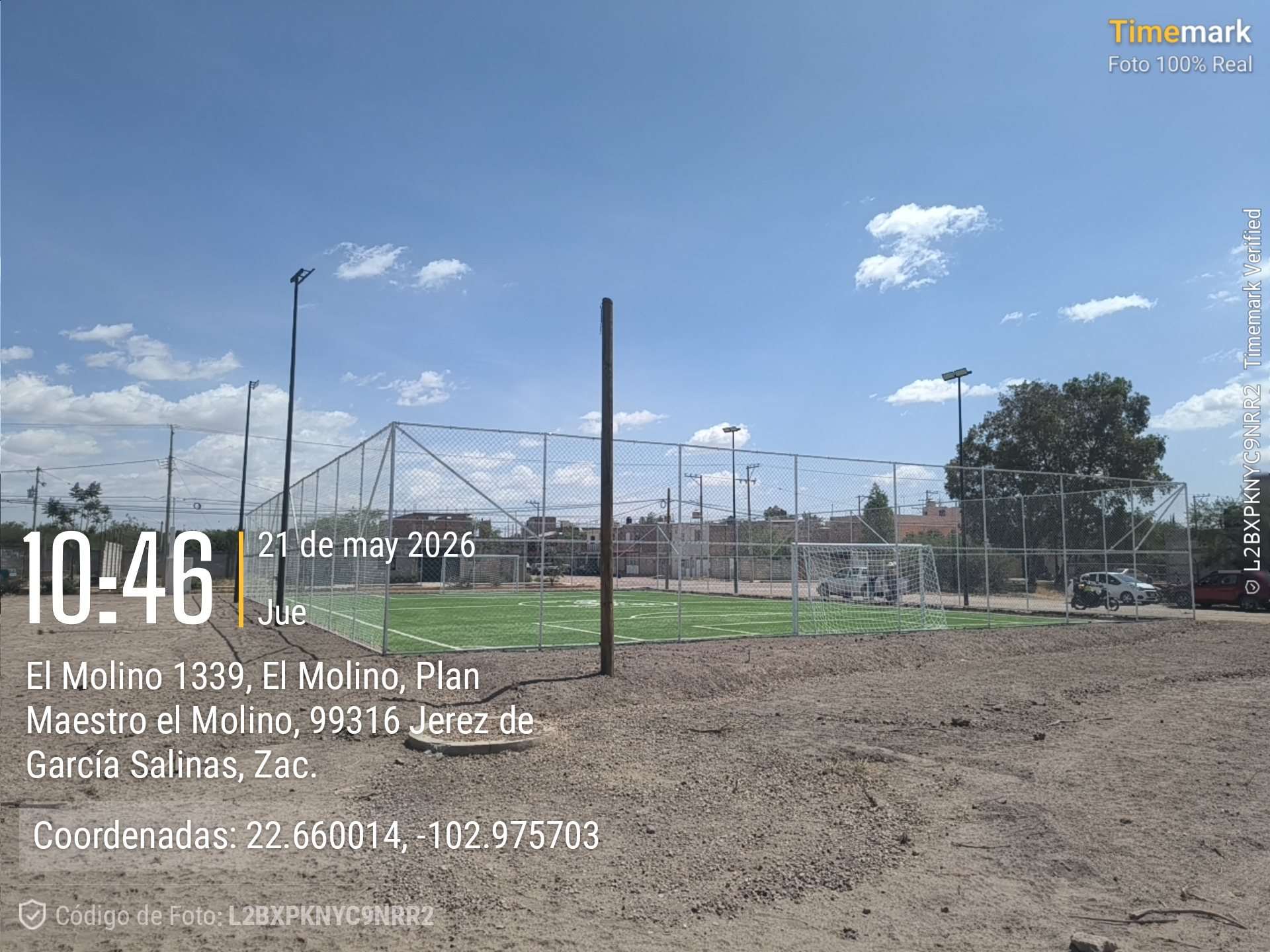 CONSTRUCCIÓN DE CANCHA FÚTBOL 5 EN PLAN MAESTRO EL MOLINO EN JEREZ