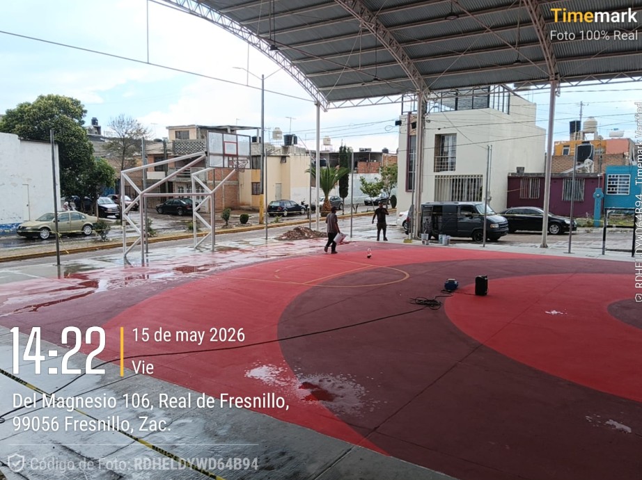 REHABILITACIÓN DE MULTICANCHA EN PLAZA PÚBLICA EN REAL DE FRESNILLO EN FRESNILLO