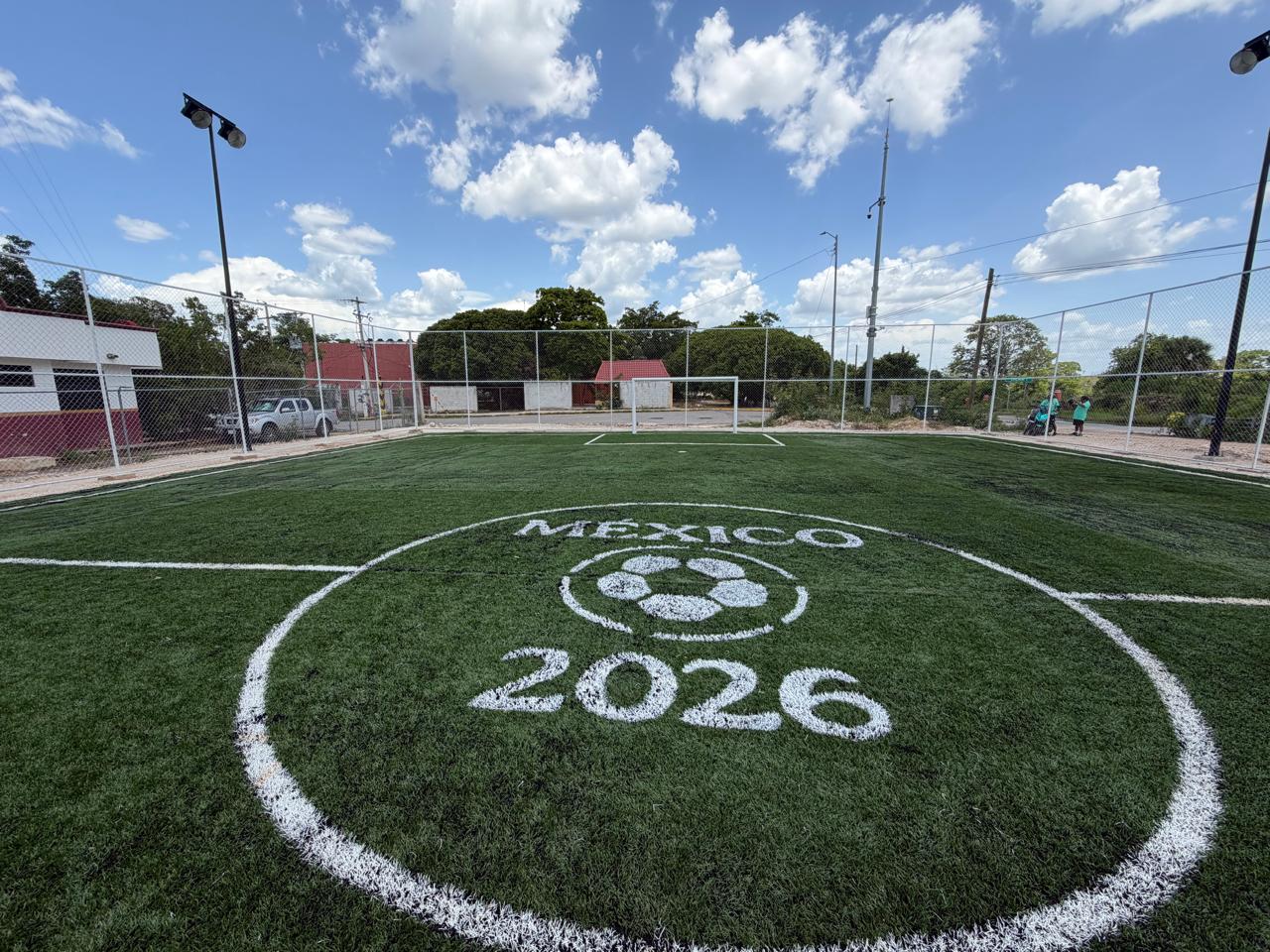 CONSTRUCCIÓN DE CANCHA DE FÚTBOL 5 EN LA CANCHA DEPORTIVA ATENAS DEL CAMINO REAL EN CALKINÍ