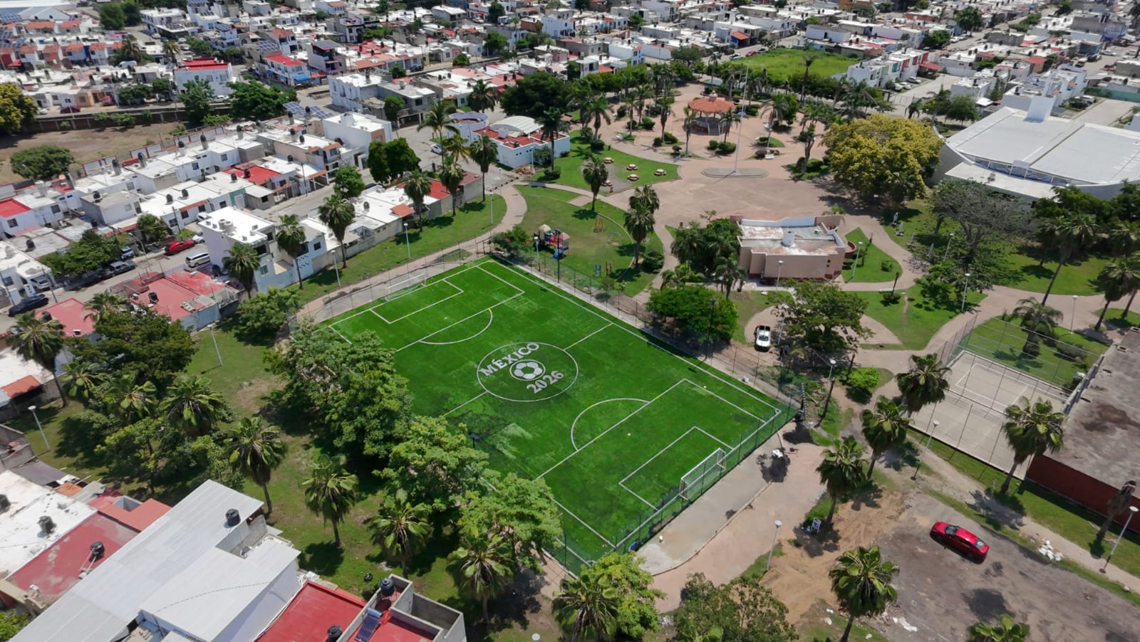 CONSTRUCCIÓN DE CANCHA FÚTBOL 7 EN VALLE DORADO EN BAHÍA DE BANDERAS