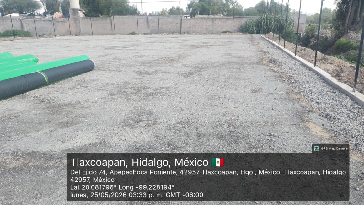 CONSTRUCCIÓN DE CANCHA FÚTBOL 5 EN UNIDAD DEPORTIVA LA MESA EN TLAXCOAPAN