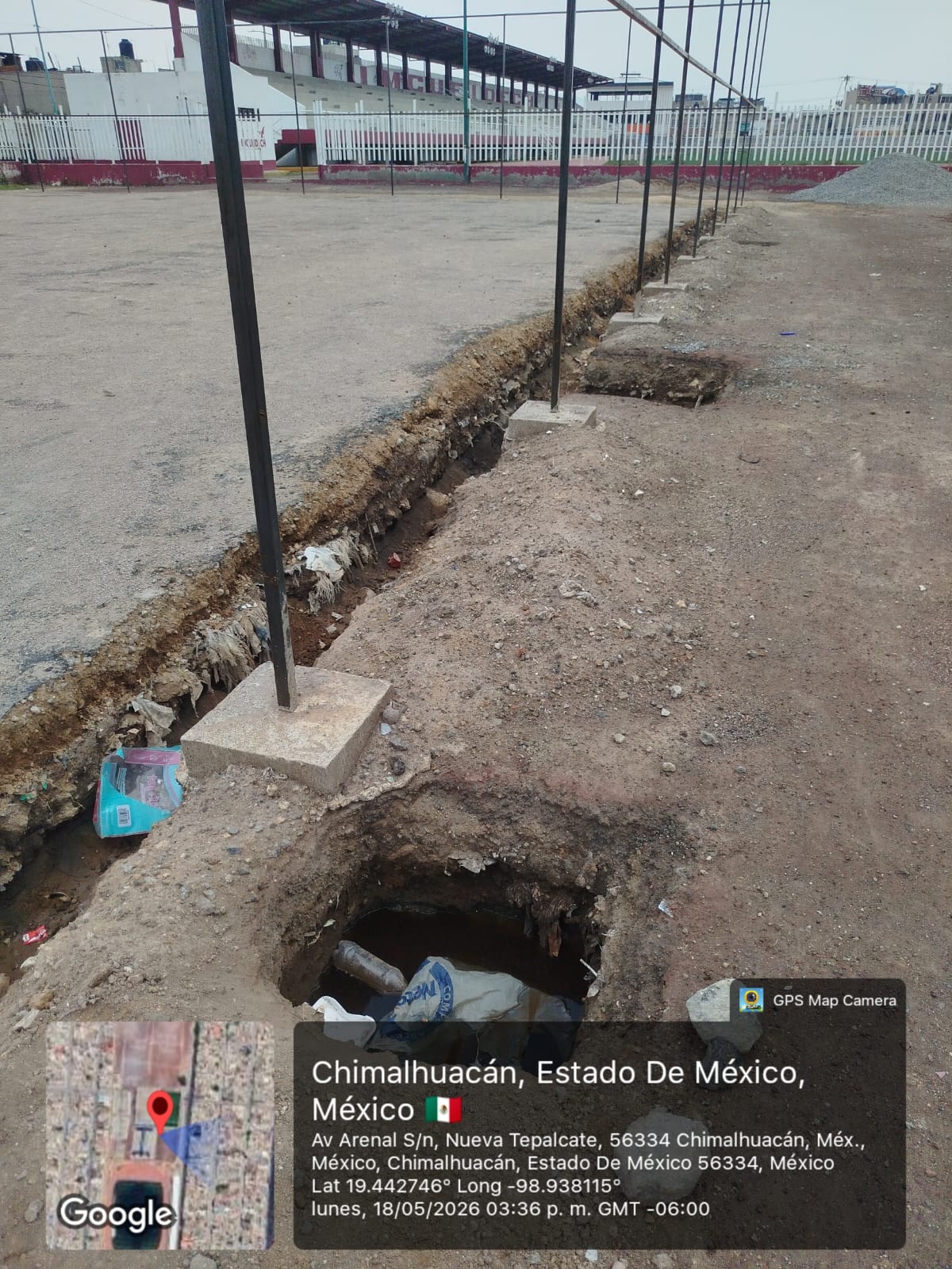 CONSTRUCCIÓN DE CANCHA FÚTBOL 5 EN TEPALCATES EN CHIMALHUACÁN