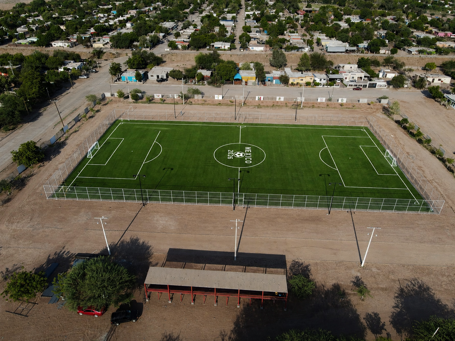 CONSTRUCCIÓN DE CANCHA FÚTBOL 11 EN DEPORTIVO DE VILLA JUÁREZ EN BENITO JUÁREZ