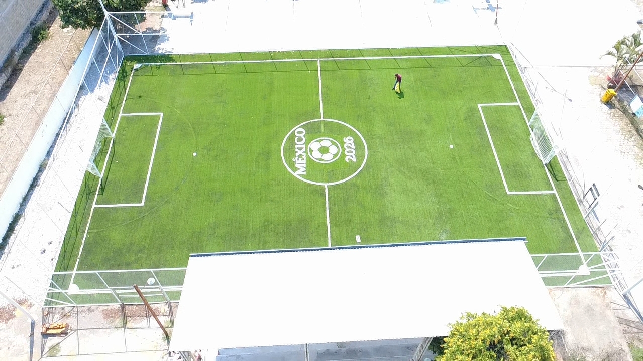CONSTRUCCIÓN DE CANCHA FÚTBOL 5 EN TICUMAN EN TLALTIZAPÁN DE ZAPATA
