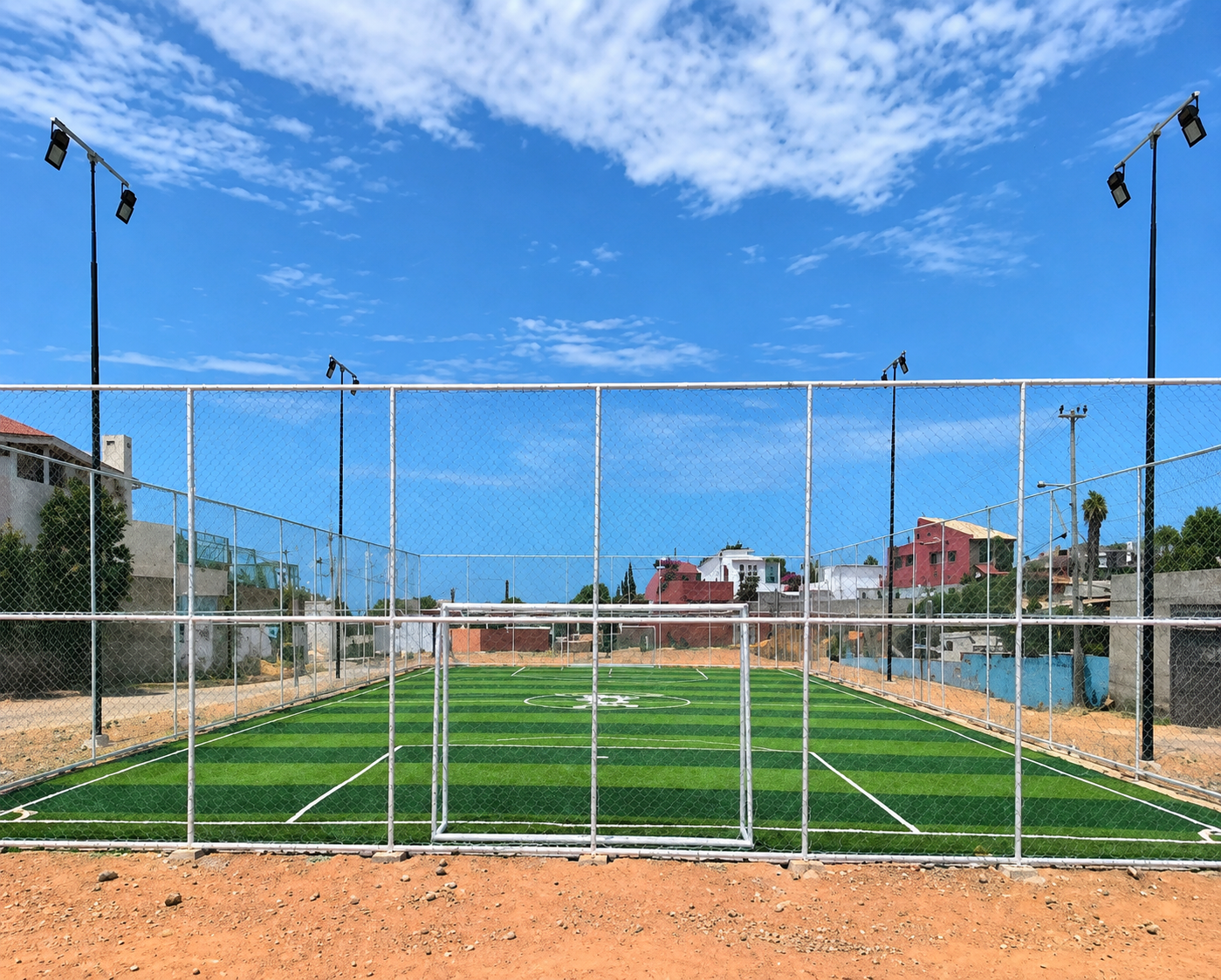 CONSTRUCCIÓN DE CANCHA FÚTBOL 5 EN PARQUE LINEAL EN PLAYAS DE ROSARITO