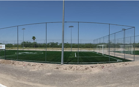 CONSTRUCCIÓN DE CANCHA FÚTBOL 5 EN UNIDAD DEPORTIVA EL SAFARI CANCHA 2 EN JUÁREZ.