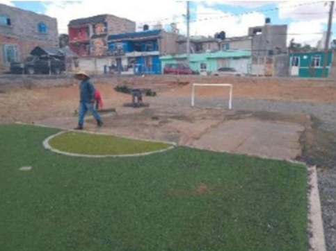 CANCHA EN UNIDAD DEPORTIVA SAUCEDA DE LA BORDA