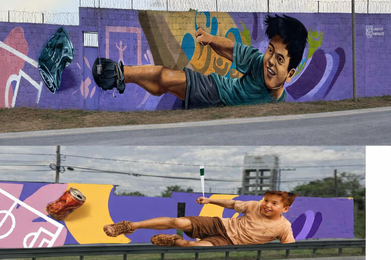 MURAL NIÑO Y ESTADIO