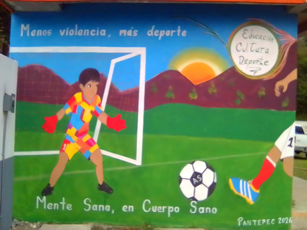 MURAL EN CAMPO DE FÚTBOL PANTEPEC