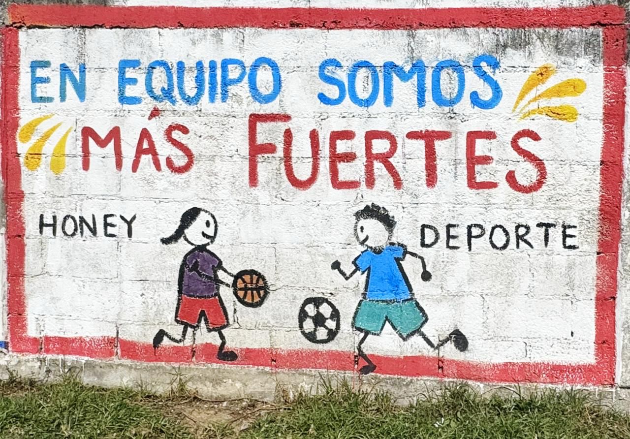 MURAL EN CAMPO DEPORTIVO HONEY