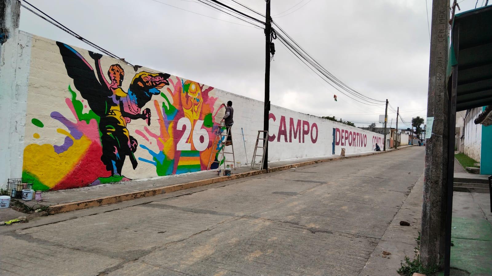 MURAL EN CANCHA DE FÚTBOL SOCCER CONTLA