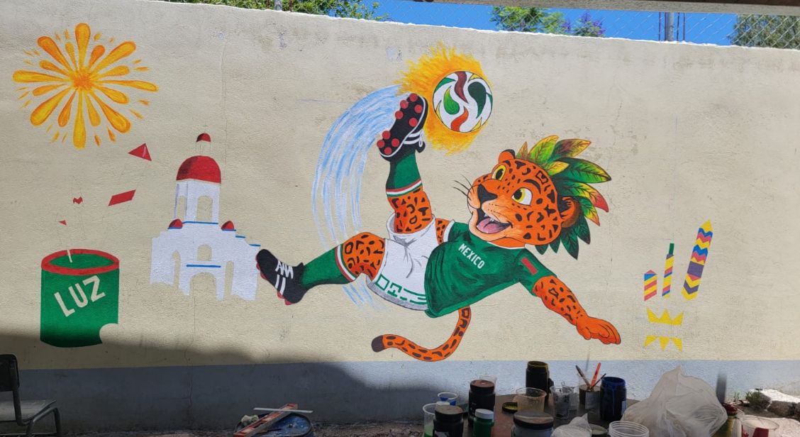 MURAL EN UNIDAD DEPORTIVA SANTIAGO ACATLÁN