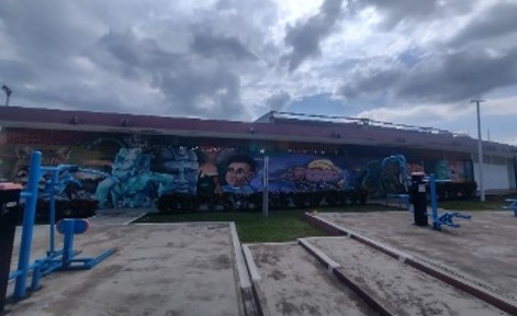 BARDA DE LA FACHADA DEL ESTADIO OLÍMPICO DE LA CIUDAD DEPORTIVA