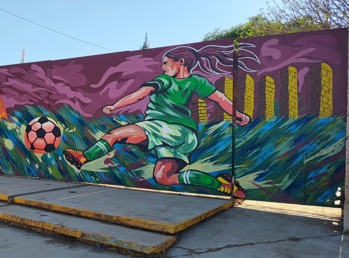 MURAL EN ACCESO A UNIDAD DEPORTIVA MUNICIPAL GUADALUPE